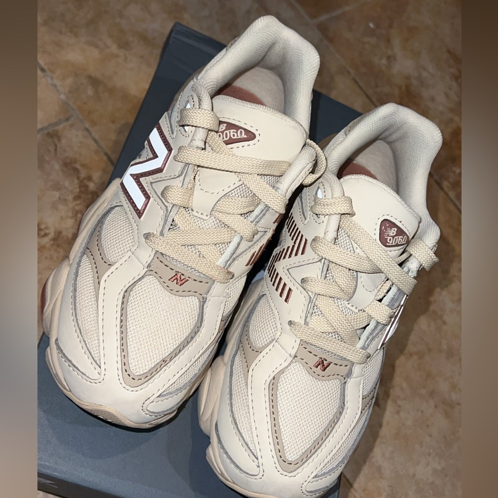 New Balance Beige and Brown Sneakers